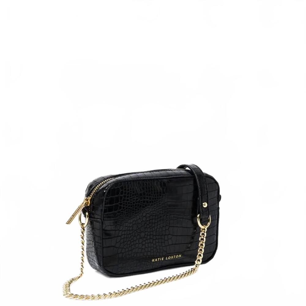 NEW KATIE LOXTON women's millie crossbody bag in black croc